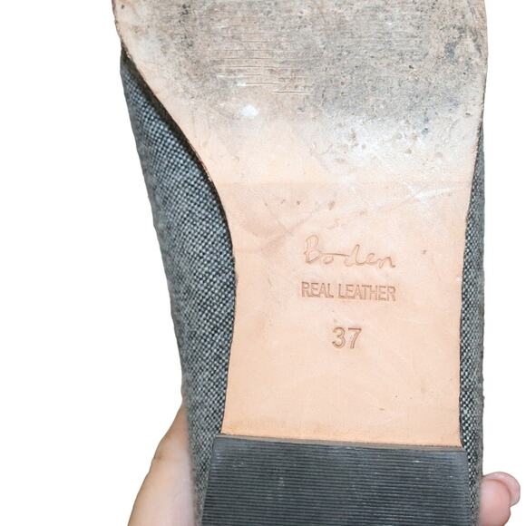 Boden Gray Leather Fabric Driving Shoes Loafers Flats Sz 37 - Picture 10 of 13